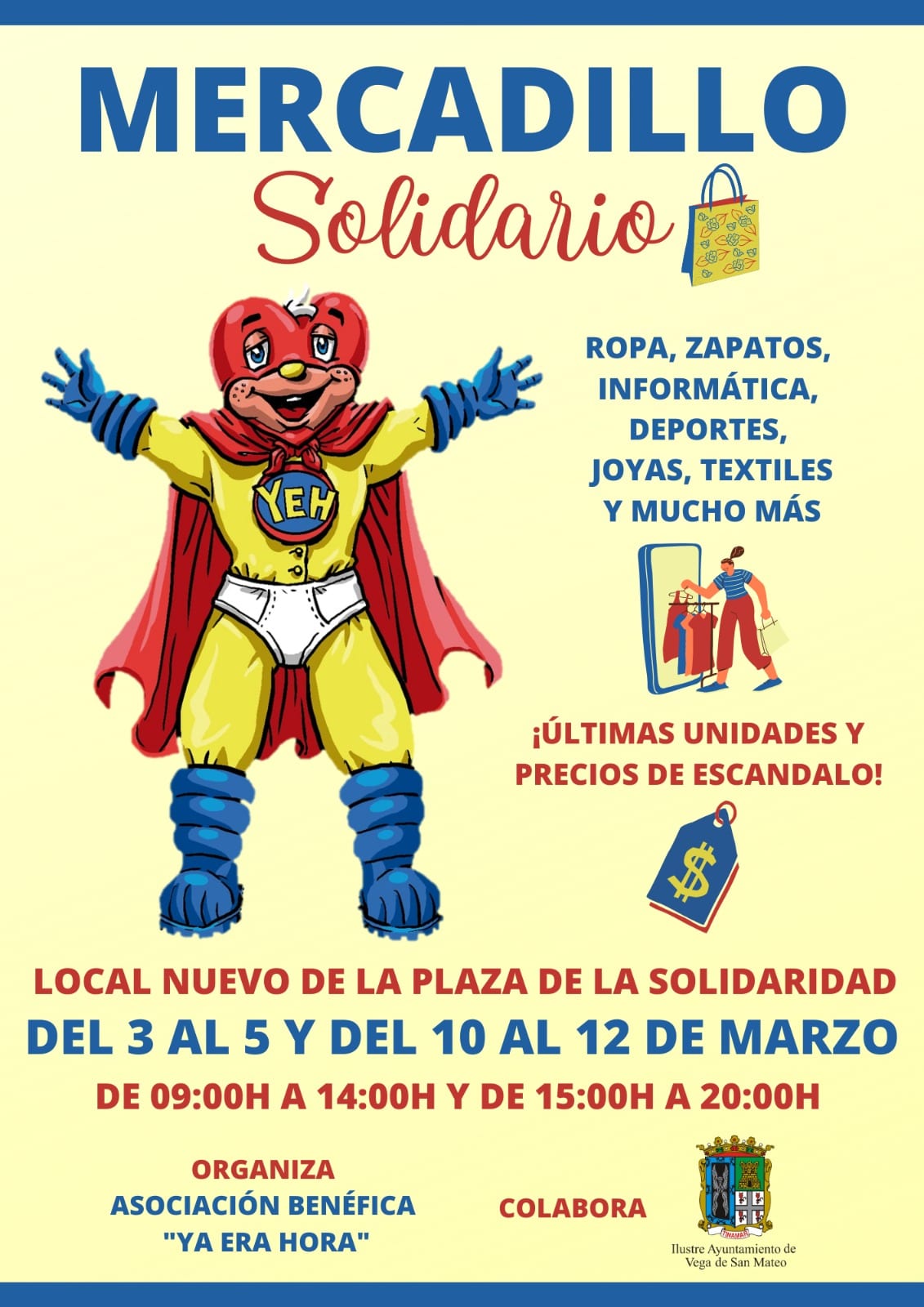 Cartel mercadillo Solidario San Mateo 2023