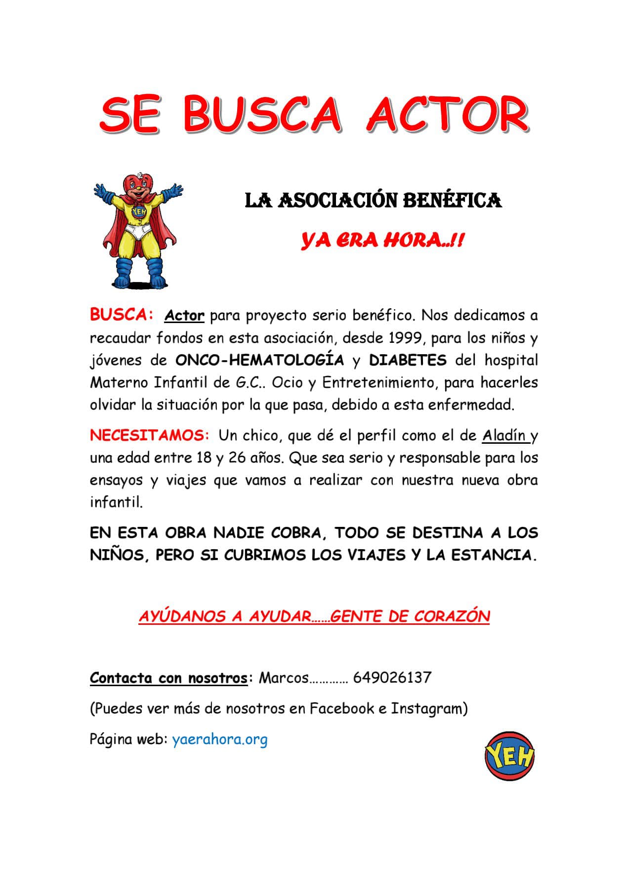 Cartel SE BUSCA ACTOR 2023