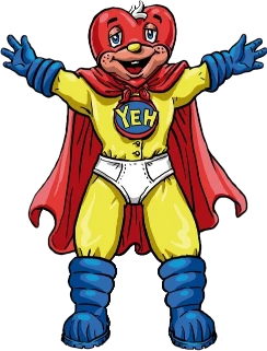 Mascota superhéroe de la Asociación Ya era hora